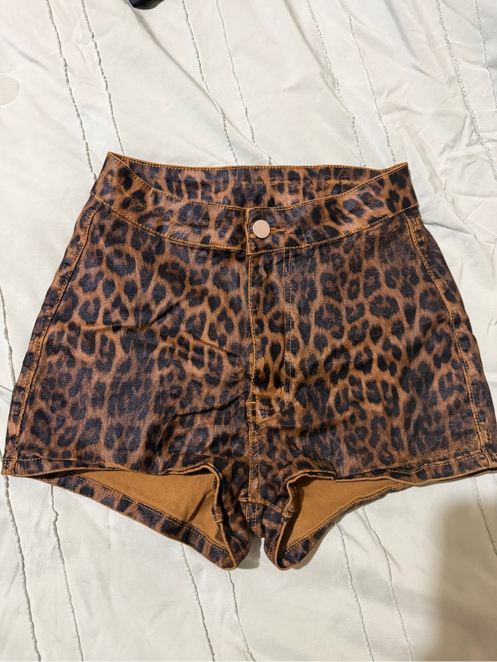 SHEIN High-Waist Leopard Print Shorts - Brown